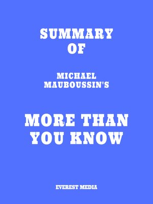 cover image of Summary of Michael Mauboussin's More Than You Know